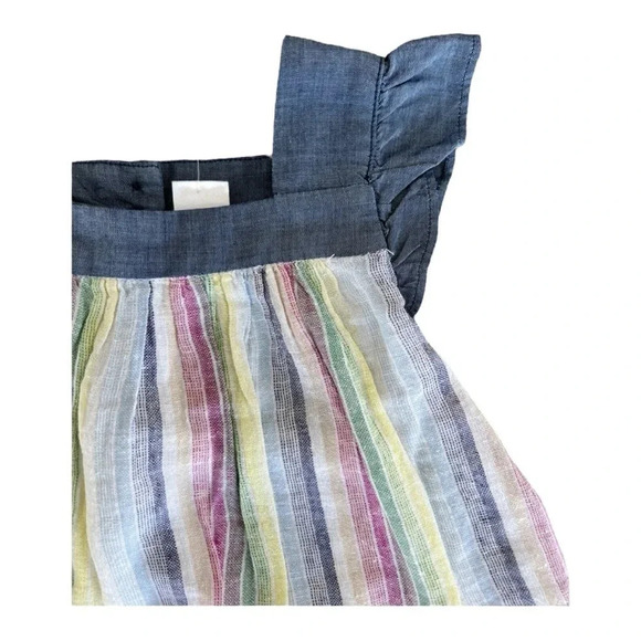 NWT Baby GAP Pastel Striped Chambray Dress - Picture 2 of 8